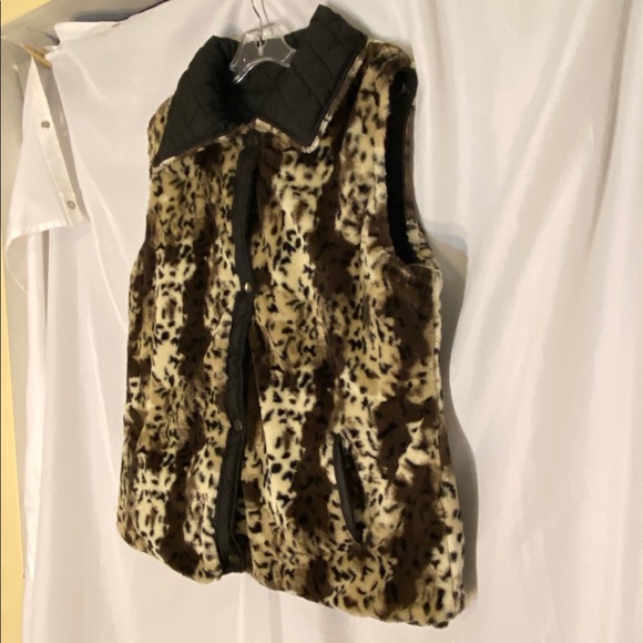 NW KC Collections Reversible Leopard Vest Sz 1X - Picture 6 of 16